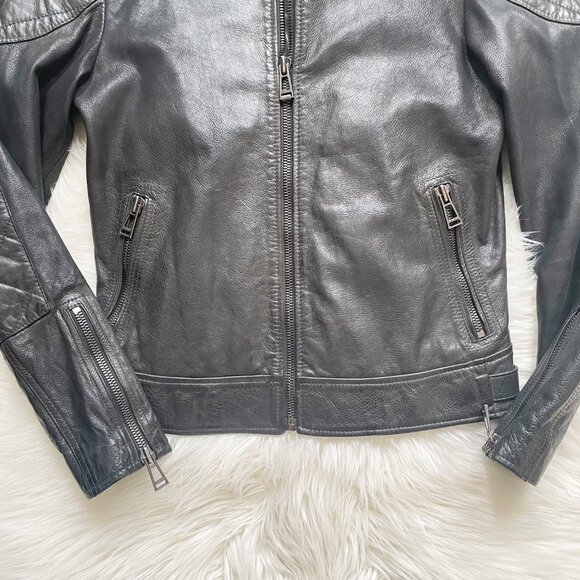 Belstaff Black Outlaw Beckham Waxed Italian Calf Leather Motorcycle Jacket - Picture 4 of 11